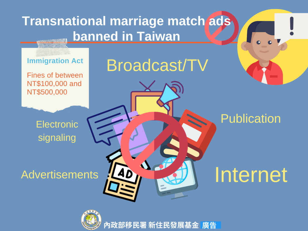 Transnational marriage match ads banned in Taiwan